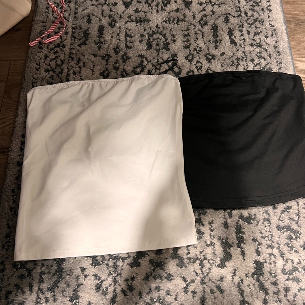 White and black tube top bundle